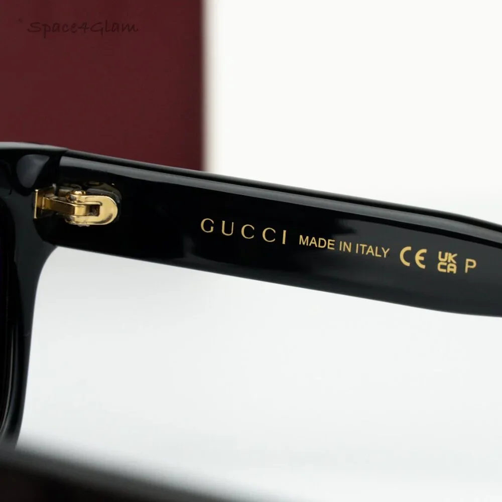 Gucci Men Sunglasses Black Grey Polarized Square GG1857S 005 NEW AUTHENTIC